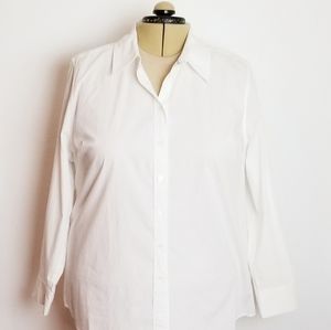 Lane Bryant Classic White Button Down Shirt